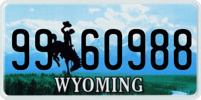 WY license plate 9960988