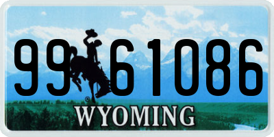 WY license plate 9961086