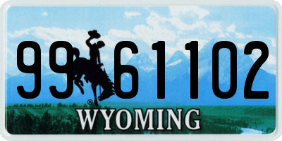 WY license plate 9961102
