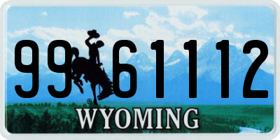 WY license plate 9961112