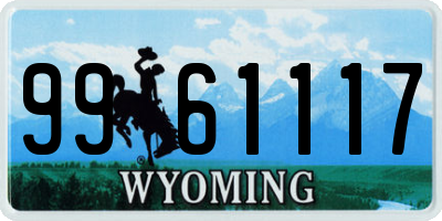 WY license plate 9961117