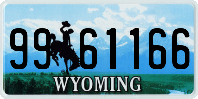 WY license plate 9961166