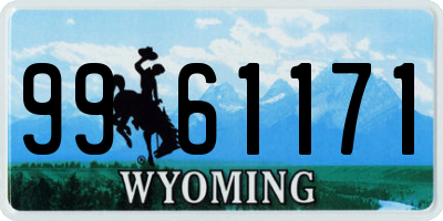 WY license plate 9961171