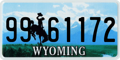 WY license plate 9961172
