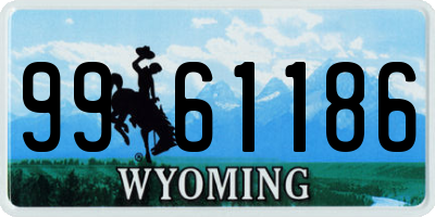 WY license plate 9961186