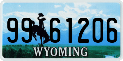 WY license plate 9961206