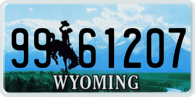 WY license plate 9961207
