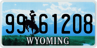 WY license plate 9961208
