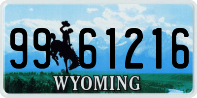WY license plate 9961216