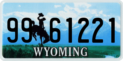 WY license plate 9961221