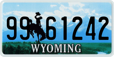WY license plate 9961242