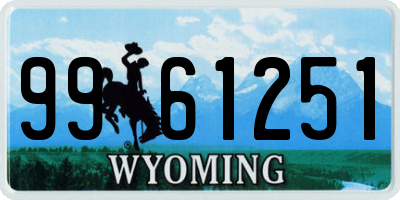 WY license plate 9961251