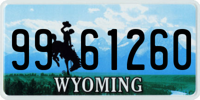 WY license plate 9961260