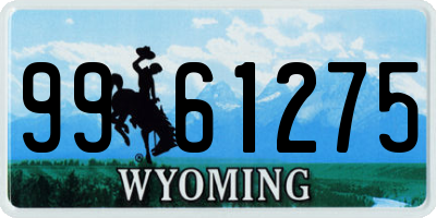 WY license plate 9961275