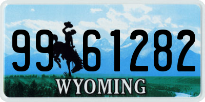 WY license plate 9961282