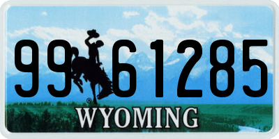 WY license plate 9961285