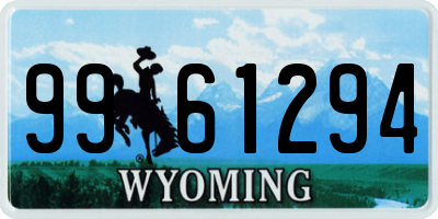 WY license plate 9961294