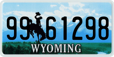 WY license plate 9961298