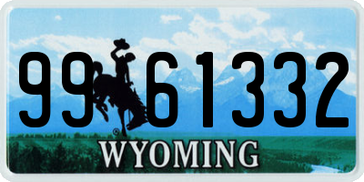 WY license plate 9961332
