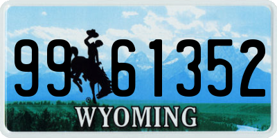 WY license plate 9961352