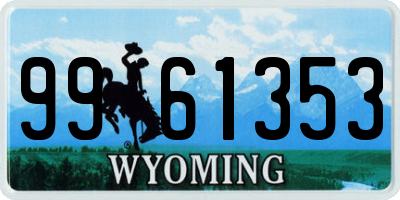 WY license plate 9961353