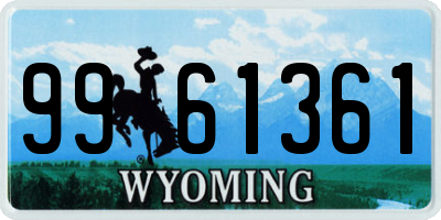 WY license plate 9961361