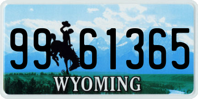 WY license plate 9961365