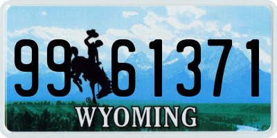 WY license plate 9961371