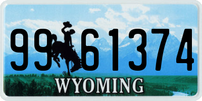 WY license plate 9961374