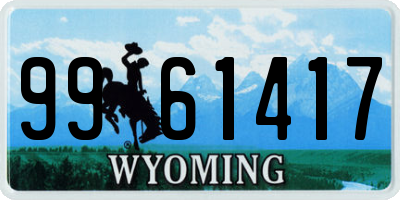WY license plate 9961417