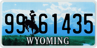 WY license plate 9961435