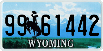 WY license plate 9961442