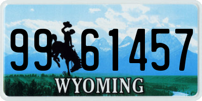 WY license plate 9961457