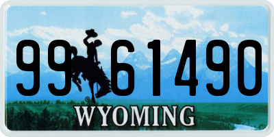 WY license plate 9961490