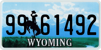 WY license plate 9961492