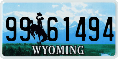WY license plate 9961494