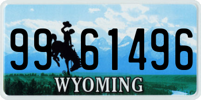 WY license plate 9961496