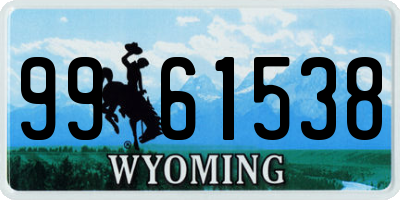 WY license plate 9961538