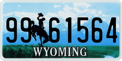 WY license plate 9961564