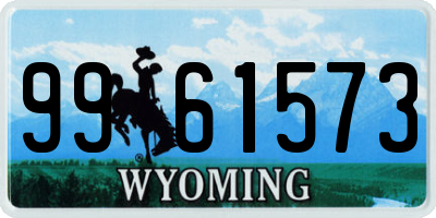 WY license plate 9961573