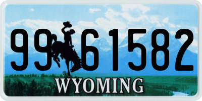 WY license plate 9961582
