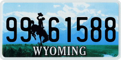 WY license plate 9961588