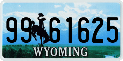 WY license plate 9961625