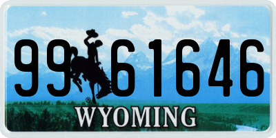 WY license plate 9961646