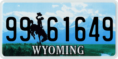 WY license plate 9961649