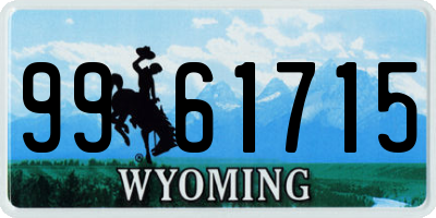 WY license plate 9961715