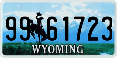 WY license plate 9961723