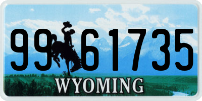 WY license plate 9961735