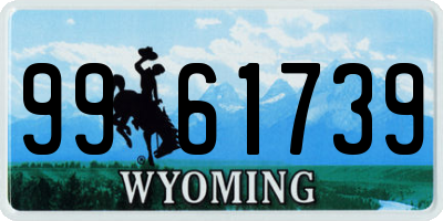 WY license plate 9961739