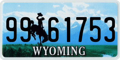 WY license plate 9961753